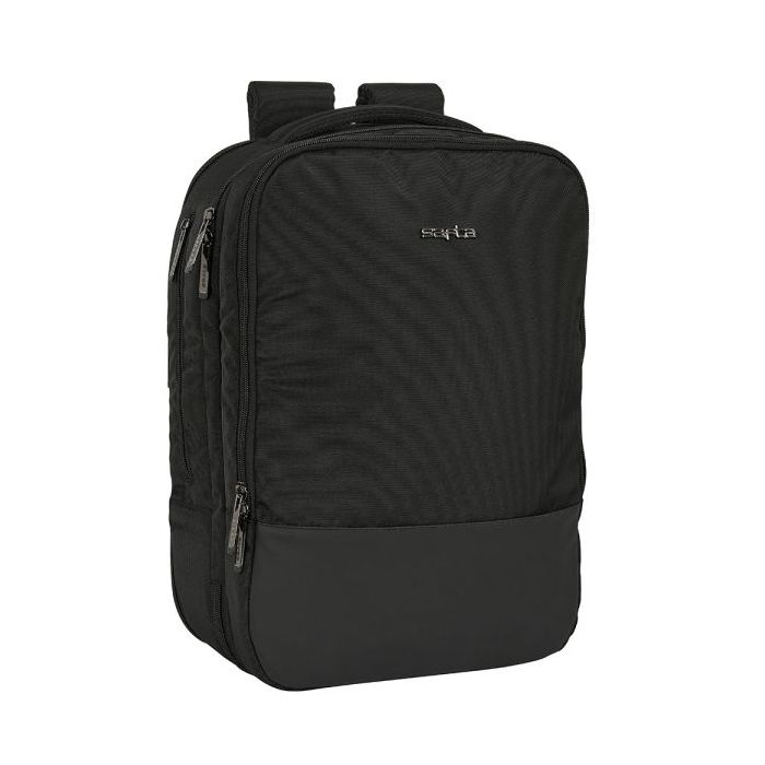 Safta Business Mochila para Portatil hasta 15.6" - Conector USB - Ergonomico - Organizador - Bolsillo Lateral - Cinta para Maleta - Interior Acolchado - Color Negro