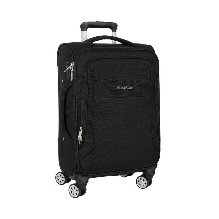 Safta Business Maleta Trolley de Cabina 20” - Cierre con Candado - Bolsillo para Portatil - Cintas de Sujecion - Ajustable - Protecciones Laterales - 35.7L - 350x200x510mm - Color Negro