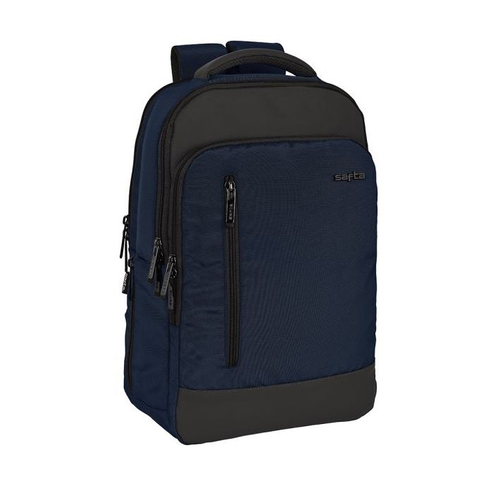 Safta Business Mochila para Portatil hasta 15.6" - Conector USB - Bolsillo para Tablet - Portabotellas - Organizador en Frontal - Tirador Doble - 290x150x440mm - Color Azul Marino