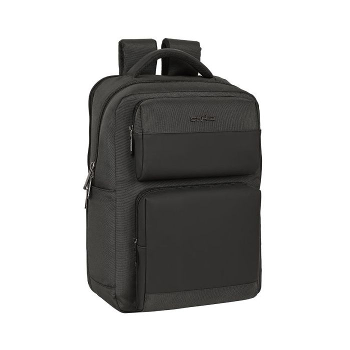 Safta Business Mochila para Portatil hasta 15.6" - Conector USB - Portabotellas - Bolsillos Frontales - Tirador Doble - Compatible con Maleta - 310x130x440mm - Color Gris Oscuro