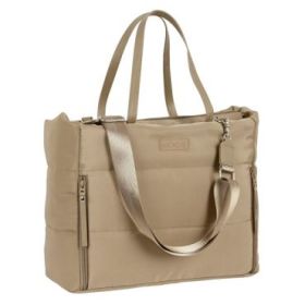 Safta Moos Capsula Camel Maletin para Portatil hasta 14.1" - Cremallera - Bolsillos Frontales - Hombrera Ajustable - Asas de Mano - 28.46L - 400x170x310mm - Color Arena