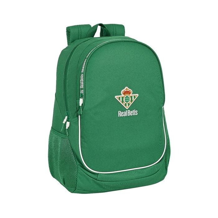 Safta Real Betis Balompie Mochila Adaptable a Carro - Portabotellas - Dos Compartimentos Grandes - Tirador Doble - Hombreras Ergonomicas - Asa de Mano - 23L - 320x160x440mm - Color Verde