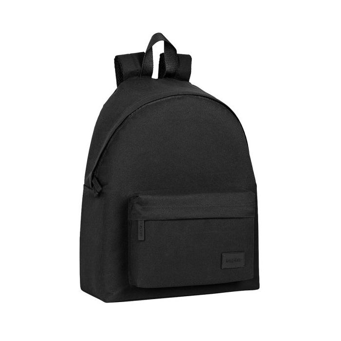 Safta Basic Mochila - Bolsillo Frontal - Hombreras Acolchadas - Doble Tirador en Cremallera - Asa Superior - 18L - Material Resistente - 330x150x420mm - Color Negro