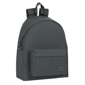 Safta Basic Mochila - Bolsillo Frontal - Hombreras Acolchadas - Espalda Ergonomica - Doble Tirador en Cremallera - Asa Superior - 18L - 330x150x420mm - Color Gris