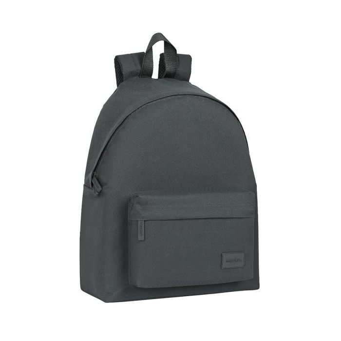 Safta Basic Mochila - Bolsillo Frontal - Hombreras Acolchadas - Espalda Ergonomica - Doble Tirador en Cremallera - Asa Superior - 18L - 330x150x420mm - Color Gris