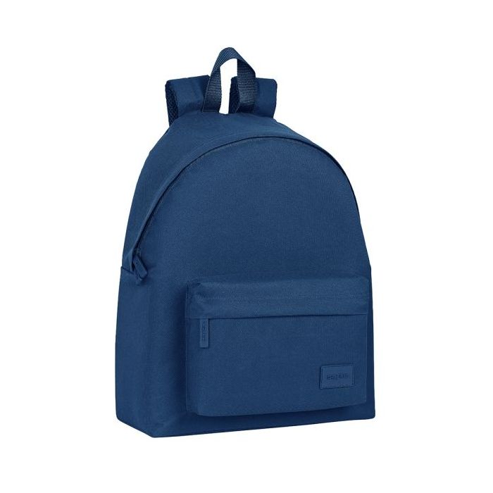 Safta Basic Mochila - Bolsillo Frontal - Hombreras Acolchadas - Doble Tirador en Cremallera - Asa Superior - 18L - 330x150x420mm - Color Azul Marino