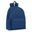 Safta Basic Mochila - Bolsillo Frontal - Hombreras Acolchadas - Doble Tirador en Cremallera - Asa Superior - 18L - 330x150x420mm - Color Azul Marino