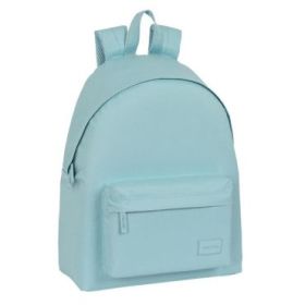 Safta Basic Mochila - Bolsillo Frontal - Hombreras Acolchadas - Doble Tirador en Cremallera - Asa Superior - 18L - 330x150x420mm - Color Turquesa