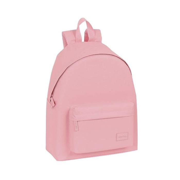 Safta Basic Mochila - Bolsillo Frontal - Hombreras Acolchadas - Doble Tirador en Cremallera - Asa Superior - 18L - 330x150x420mm - Color Rosa