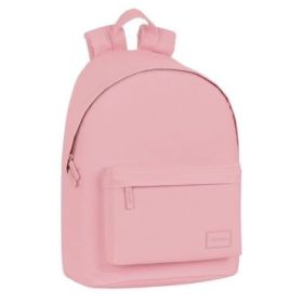 Safta Basic Mochila para Portatil hasta 14.1" - Bolsillo para Tablet - Bolsillo Frontal - Bolsillo Trasero - Tirador Doble - Hombreras Ergonomicas - 20L - 310x160x410mm - Color Rosa