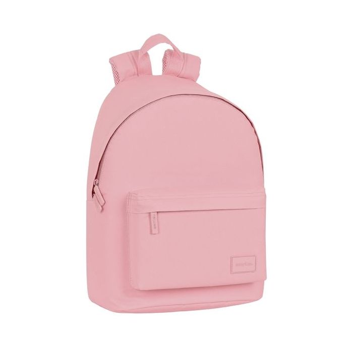 Safta Basic Mochila para Portatil hasta 14.1" - Bolsillo para Tablet - Bolsillo Frontal - Bolsillo Trasero - Tirador Doble - Hombreras Ergonomicas - 20L - 310x160x410mm - Color Rosa