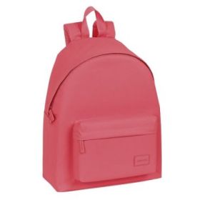 Safta Basic Mochila - Bolsillo Frontal - Hombreras Acolchadas - Doble Tirador en Cremallera - Asa Superior - 330x150x420mm - Color Rosa