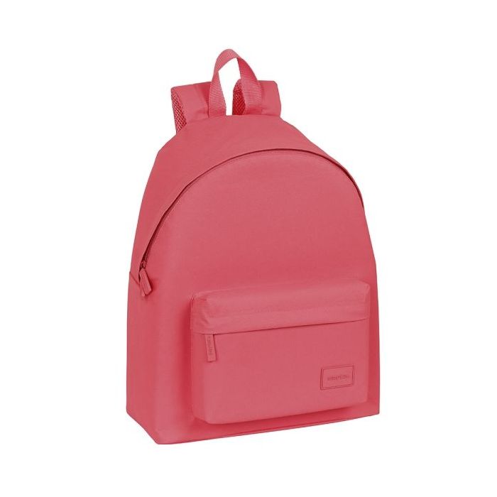 Safta Basic Mochila - Bolsillo Frontal - Hombreras Acolchadas - Doble Tirador en Cremallera - Asa Superior - 330x150x420mm - Color Rosa