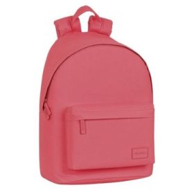 Safta Basic Mochila para Portatil hasta 14.1" - Bolsillo para Tablet - Bolsillo Frontal - Bolsillo Trasero - Tirador Doble - Hombreras Ergonomicas - 20L - 310x160x410mm - Color Rosa