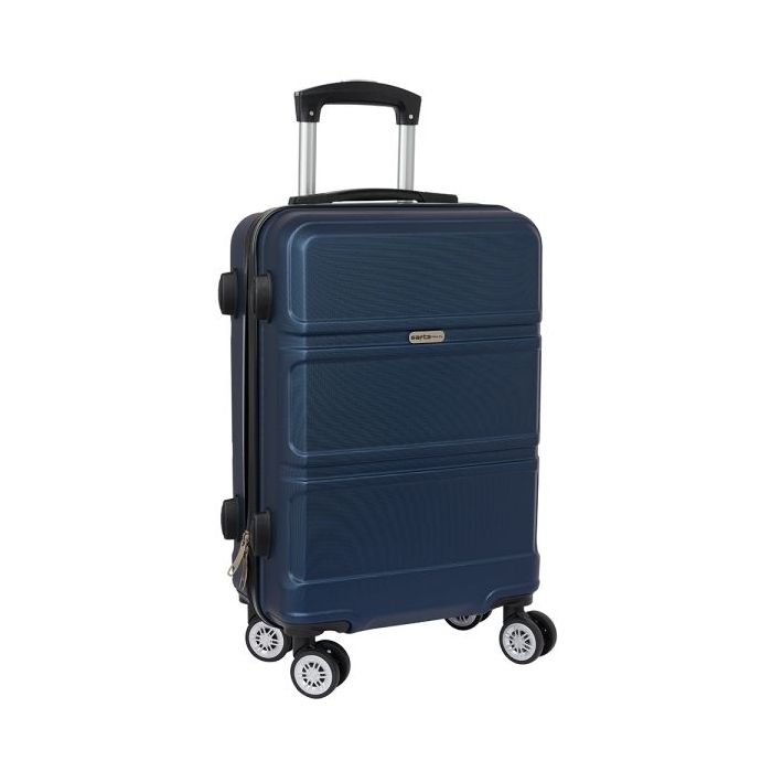 Safta Travel Maleta Trolley de Cabina 20” - Material Resistente ABS y PC - Cierre con Candado - Interior Forrado y Bolsillos - Ruedas Giratorias 360° - 40.1L - 345x200x550mm - Color Azul Marino