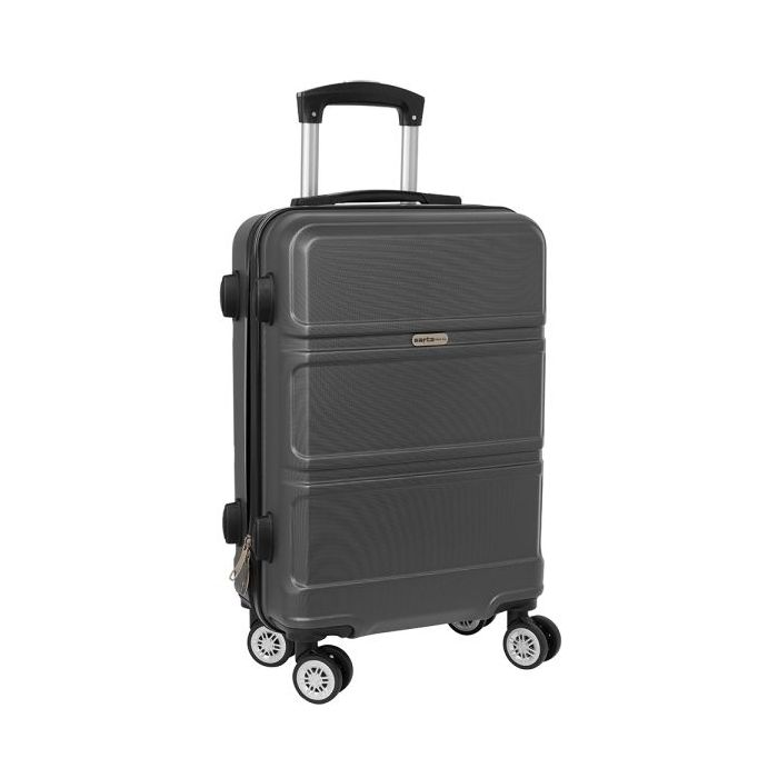 Safta Travel Maleta Trolley de Cabina 20” - Cierre con Candado - Interior Forrado - Cintas con PVC - Ruedas Giratorias - Asa Extensible - 40.1 L - 345x200x550mm - Color Gris Oscuro