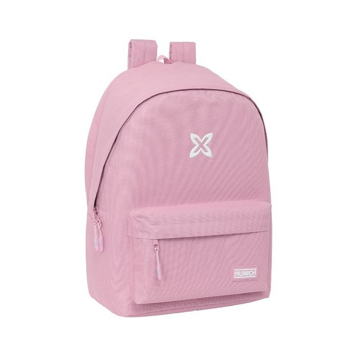 Safta Munich Basicos Mochila para Portatil hasta 15.6" - Antirrobo - Bolsillo Frontal - Conector USB - Base Acolchada - Hombreras Ergonomicas - Asa Superior - 310x180x440mm - Color Rosa