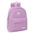 Safta Munich Basicos Lila Mochila - Bolsillo Frontal - Hombreras Acolchadas - Espalda Ergonomica - Doble Tirador - Asa Superior - 20.8L - 330x150x420mm - Color Violeta