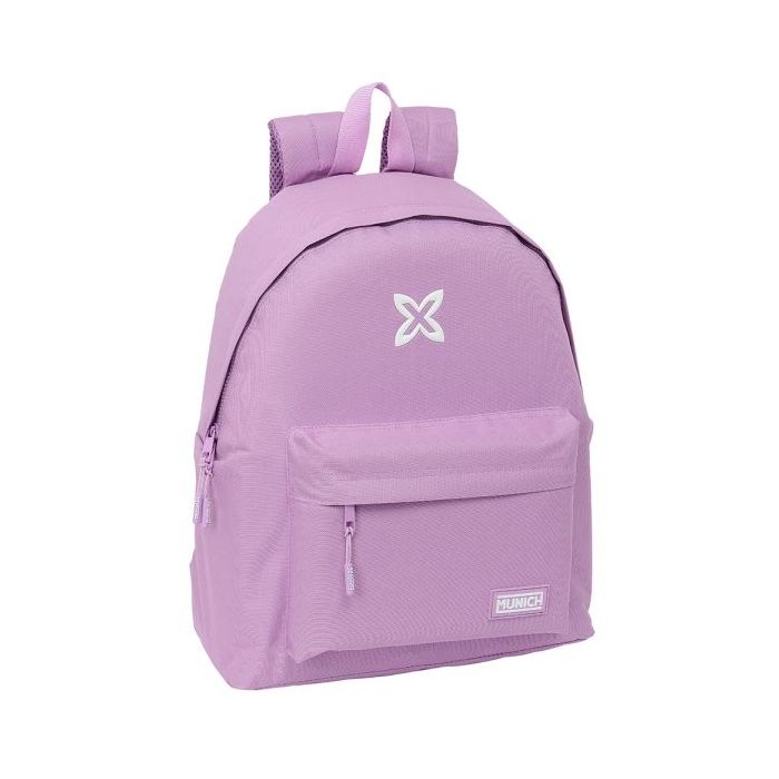 Safta Munich Basicos Lila Mochila - Bolsillo Frontal - Hombreras Acolchadas - Espalda Ergonomica - Doble Tirador - Asa Superior - 20.8L - 330x150x420mm - Color Violeta