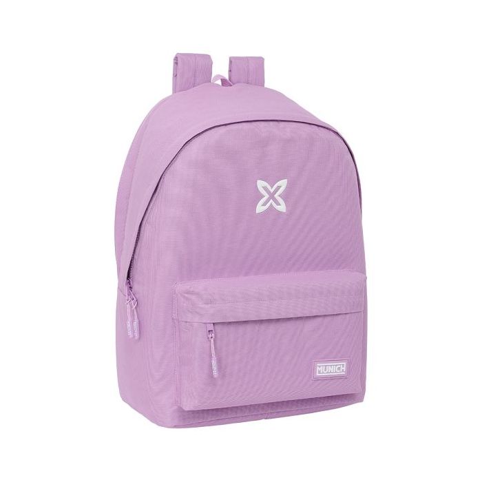 Safta Munich Basicos Lila Mochila para Portatil hasta 15.6" - Conector USB - Base Acolchada - Bolsillo Frontal - Hombreras Ergonomicas - Asa Superior - 24.55L - 310x180x440mm - Color Violeta