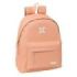 Safta Munich Basicos Peach Mochila - Bolsillo Frontal - Hombreras Acolchadas - Doble Tirador en Cremallera - Asa Superior - 20.8L - 330x150x420mm - Color Naranja