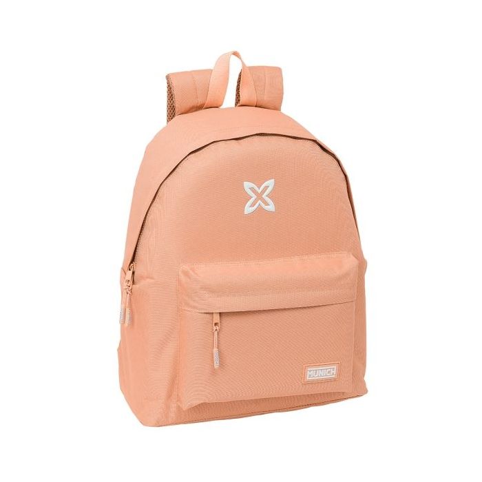 Safta Munich Basicos Peach Mochila - Bolsillo Frontal - Hombreras Acolchadas - Doble Tirador en Cremallera - Asa Superior - 20.8L - 330x150x420mm - Color Naranja