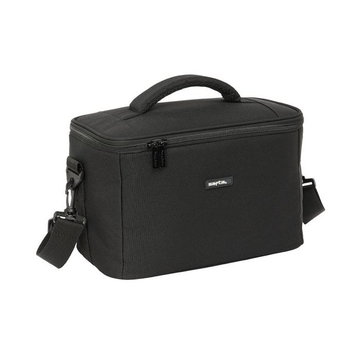 Safta Bolsa Isotermica Porta Alimentos 9.2L - Repelente al Agua - Asa Acolchada - Bandolera Ajustable - Repelente al Agua - Asa Superior - 290x180x190mm - Color Negro