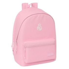 Safta Real Madrid Chica Mochila para Portatil hasta 15.6" - Antirrobo - Conector USB - Base Acolchada - Bolsillo Frontal - Hombreras Ergonomicas - Asa Superior - 310x180x440mm - Color Rosa
