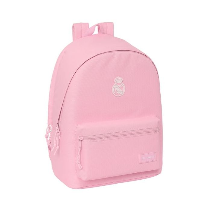 Safta Real Madrid Chica Mochila para Portatil hasta 15.6" - Antirrobo - Conector USB - Base Acolchada - Bolsillo Frontal - Hombreras Ergonomicas - Asa Superior - 310x180x440mm - Color Rosa