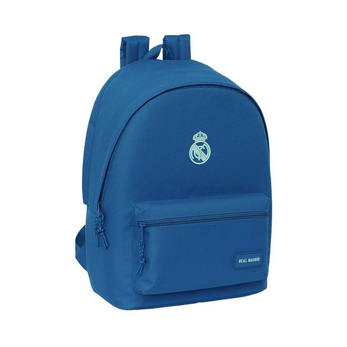 Safta Real Madrid Chica Mochila para Portatil hasta 15.6" - Conector USB - Base Acolchada - Bolsillo Frontal - Hombreras Ergonomicas - Asa Superior - 24.55L - 310x180x440mm - Color Azul