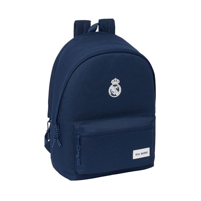 Safta Real Madrid Chica Marino Mochila para Portatil hasta 15.6" - Alojamiento Antirrobo - Conector USB - Base Acolchada - Ergonomica - Asa Superior - 310x180x440mm - Color Azul Marino