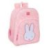 Safta Miffy Flores Mochila Adaptable a Carro - Bolsillos Laterales - Doble Tirador - Hombreras Ergonomicas - Asa Superior - 19L - 330x140x420mm - Color Rosa