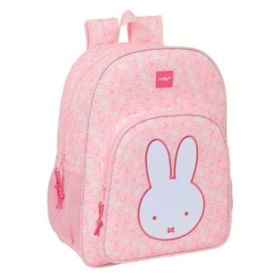 Safta Miffy Flores Mochila Adaptable a Carro - Bolsillos Laterales - Doble Tirador - Hombreras Ergonomicas - Asa Superior - 19L - 330x140x420mm - Color Rosa