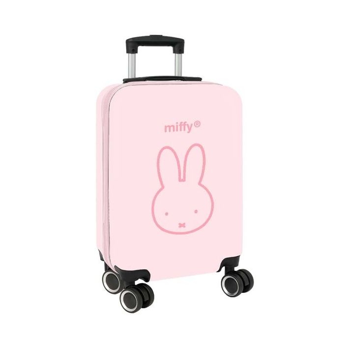 Safta Miffy Flores Maleta Trolley de Cabina 20” - Cierre con Candado - Interior Forrado - Cremallera - Cintas Elasticas - Ruedas Giratorias - Ajustable - 345x200x550mm - Color Rosa