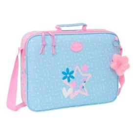 Safta Blackfit8 Smile Maletin con Cremallera - Bandolera Ajustable - Asa Forrada - Doble Tirador - Fondo Semirigido - 6L - 380x60x280mm - Color Azul Claro