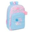 Safta Blackfit8 Smile Mochila Adaptable a Carro - Cremallera Doble - Bolsillo Frontal - Hombreras Acolchadas - Asa Superior - 19.3L - 300x140x460mm - Color Azul Claro
