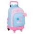 Safta Blackfit8 Smile Mochila con Carro - Extraible - Bolsillo Frontal - Portabotellas - Tirador Doble - Hombreras Acolchadas - Asa Acolchada - Tarjeta ID - 330x220x450mm - Color Azul Claro