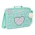 Safta Cuore Maletin con Cremallera - Bandolera Ajustable - Asa Forrada - Doble Tirador Cremallera - Fondo Semirigido - 6L - 380x60x280mm - Color Turquesa