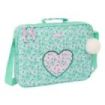 Safta Cuore Maletin con Cremallera - Bandolera Ajustable - Asa Forrada - Doble Tirador Cremallera - Fondo Semirigido - 6L - 380x60x280mm - Color Turquesa