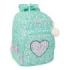 Safta Cuore Mochila con 2 Compartimentos - Antirozaduras - Adaptable a Carro - Bolsillo Frontal - Portabotellas - Tirador Doble - Hombreras Ergonomicas - 20L - 320x150x420mm - Color Turquesa