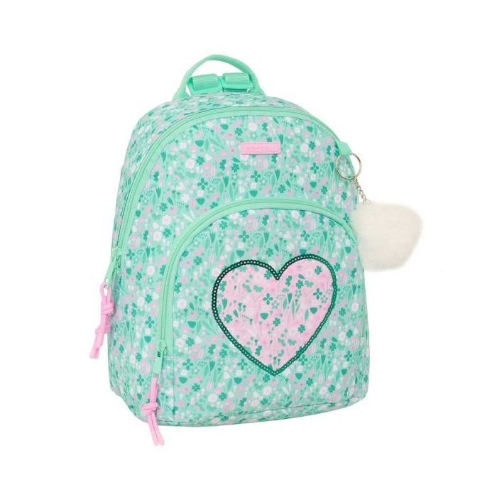 Safta Cuore Mini Mochila - Bolsillo Frontal - Tirador Doble - Bolsillo Interior Seguro - Bolsillo Trasero con Cremallera - Hombreras Ajustables - Asa Superior - 9.75L - 250x130x300mm - Color Turquesa