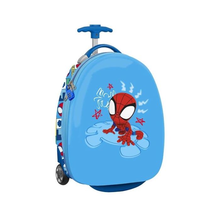 Safta Spidey Rescue Maleta Trolley Infantil 16” - Ruedas para Facil Desplazamiento - Cintas con Cierre de PVC - Materiales ABS y PC - 27.7L - 280x230x430mm - Color Azul