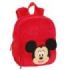 Safta Mickey Mouse Mochila Guarderia de Peluche - Textura Suave - Tarjeta de Identificacion - Asa de Mano Superior - 6L - 220x100x270mm - Color Rojo