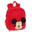 Safta Mickey Mouse Mochila Guarderia de Peluche - Textura Suave - Tarjeta de Identificacion - Asa de Mano Superior - 6L - 220x100x270mm - Color Rojo