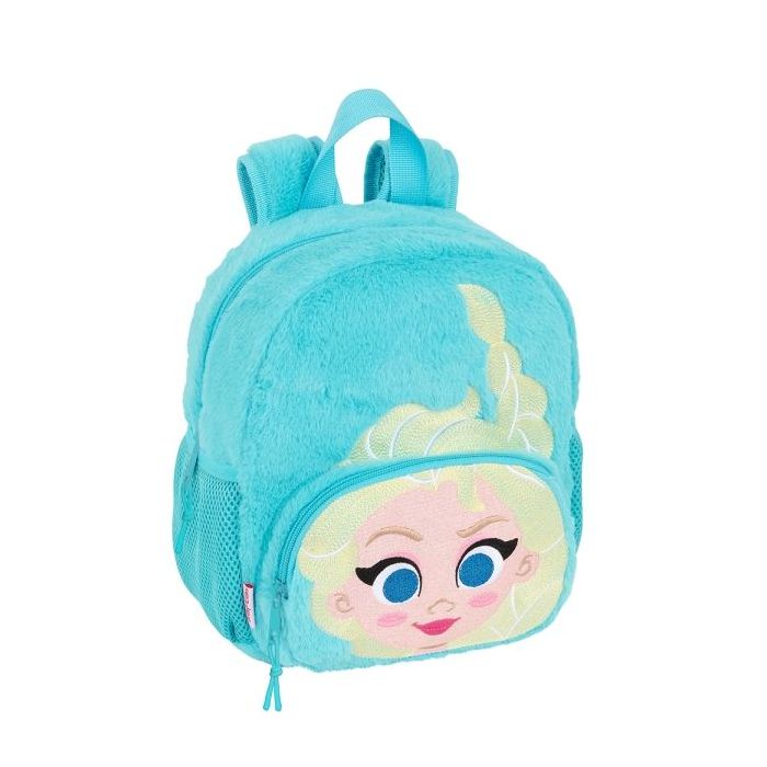 Safta Frozen Mochila Guarderia de Peluche - Tarjeta de Identificacion - Asas de Mano - 6L - Material Suave y Resistente - Facil de Transportar - 220x100x270mm - Color Azul