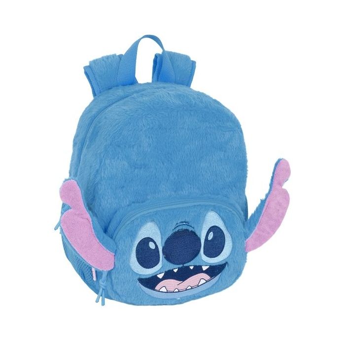 Safta Stitch Mochila Guarderia de Peluche - Tarjeta ID - Asas de Mano - 6L - Ideal para Guarderia - Material Suave y Resistente - Facil de Transportar - 220x100x270mm - Color Azul