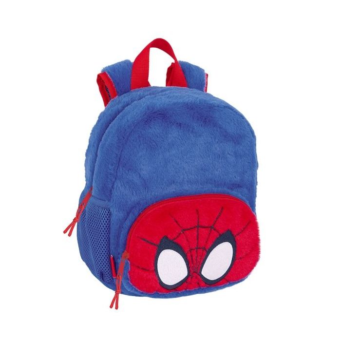 Safta Spidey Mochila Guarderia de Peluche - Tarjeta de Identificacion - Asas de Mano - 6L - Material Peluche - Facil de Transportar - 220x100x270mm - Color Azul Oscuro