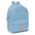 Safta el Ganso Basics Cerulean Mochila para Portatil hasta 15.6" - Conector USB - Base Acolchada - Tirador Doble - Hombreras Ergonomicas - Asa Superior - 310x180x440mm - Color Azul