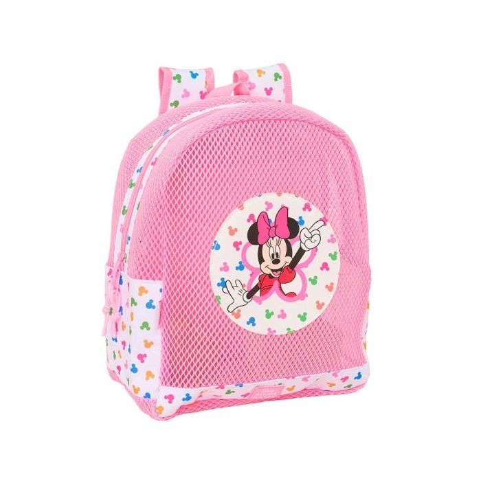 Safta Minnie Mouse Mochila - Rejilla Anti-Arena - Doble Tirador - Hombreras Acolchadas - Asa Superior - 13.15L - 320x120x380mm - Color Rosa