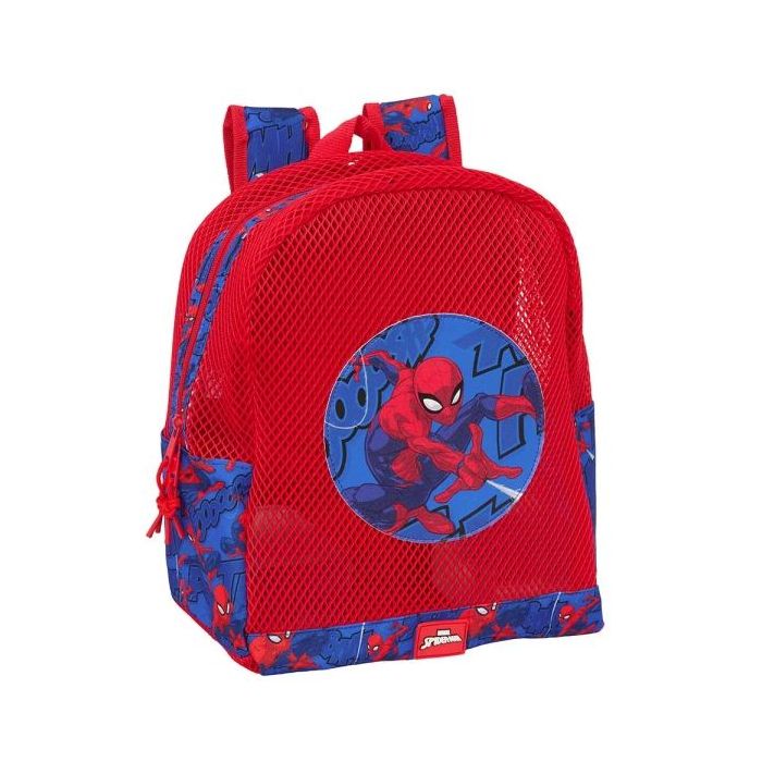 Safta Spider-Man Mochila - Rejilla Anti-Arena - Doble Tirador - Hombreras Acolchadas - Asa Superior - 13.15L - 320x120x380mm - Color Rojo y Azul
